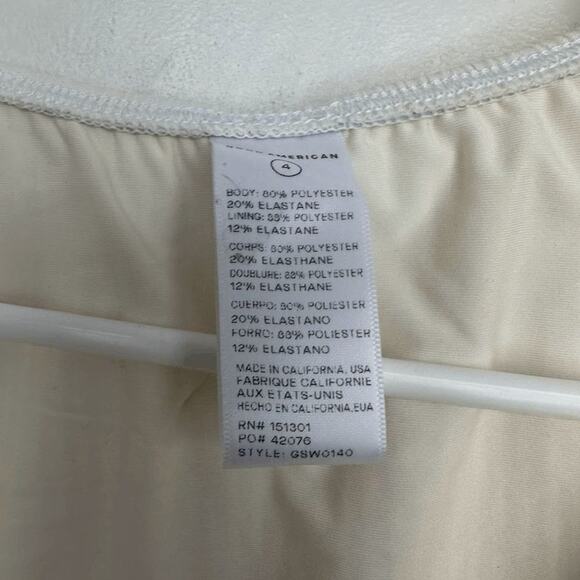 NWOT Good American Womens Ivory RIB Twist Front Bikini Top Size 4 (XL) GSW0140 - Picture 5 of 8